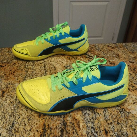 Puma Men's Invicto Sala Soccer Shoes 103241 08 Safety Yellow/Black Size 6.5 - Picture 4 of 12